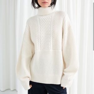 & other stories | oversized wool blend white turtleneck sweater